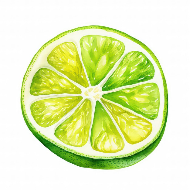 Foto lebendige limettenscheiben-aquarell-clipart