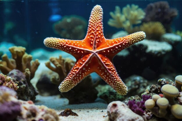 Lebendige Meeressterne im Ozean-Aquarium