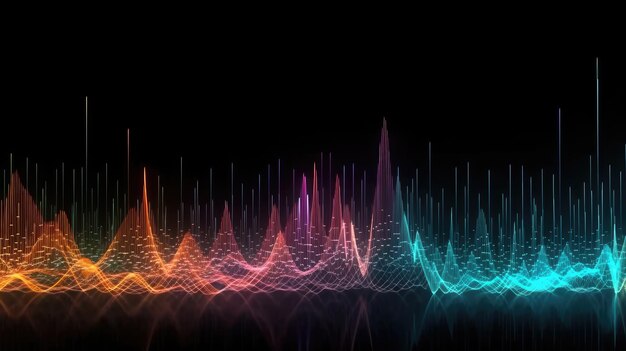 Lebendige Neonlichter mit abstraktem Equalizer-Effekt