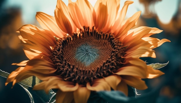 Lebendige organische Dekoration mit Sonnenblumenblüten, generiert von KI
