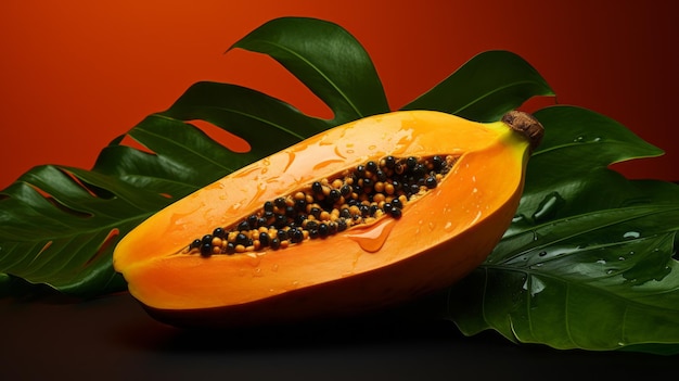 Lebendige Papaya, ein fotorealistisches Bild, inspiriert von der Natur