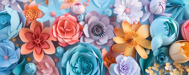 Lebendige Papierblumen schaffen eine atemberaubende Blumenkulisse, die perfekt für Frühlings- und Sommerthemen ist