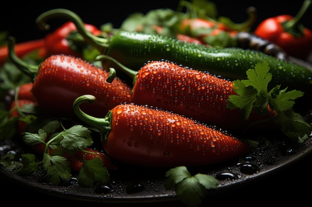 Lebendige Paprika Farbige Paprika mit lebendigen Farbtönen Generative KI