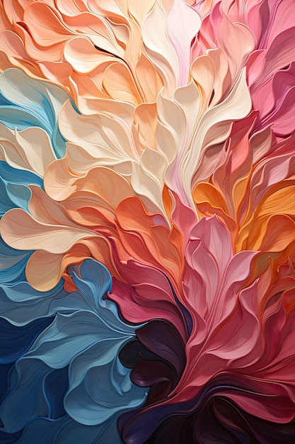 Lebendige Regenbogenblütenblätter, helle Farbverlaufsfarben, abstrakte Kunst, wiederholtes Muster