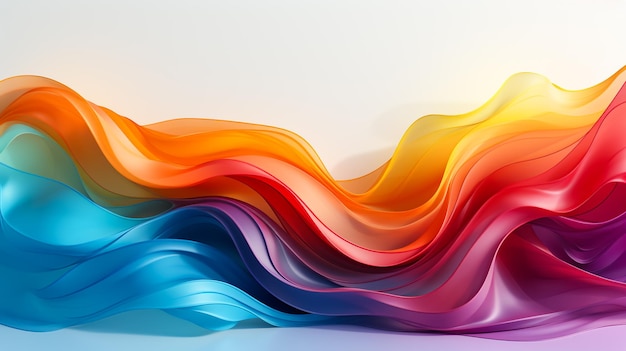 Lebendige Regenbogenfarben farbenfrohe, glatte, wellende Seidentextur-Wandpapier-Hintergrundbanner