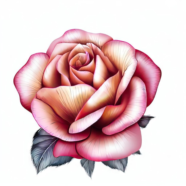 Lebendige Rose in voller Pracht, generative KI