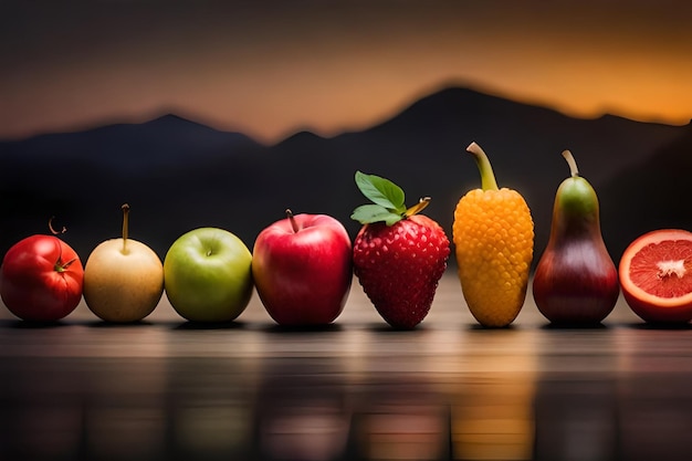 Lebendige Sammlung von gesundem Obst und Gemüse