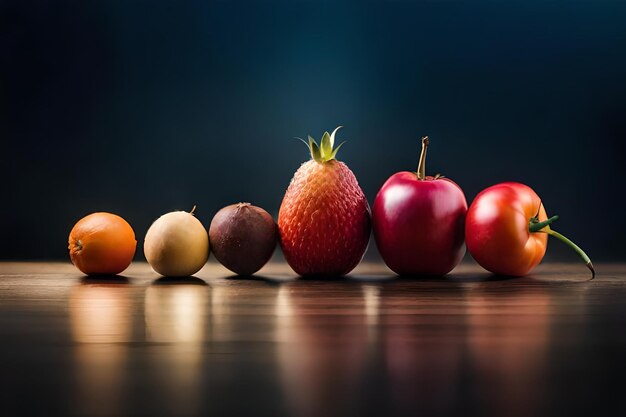 Foto lebendige sammlung von gesundem obst und gemüse