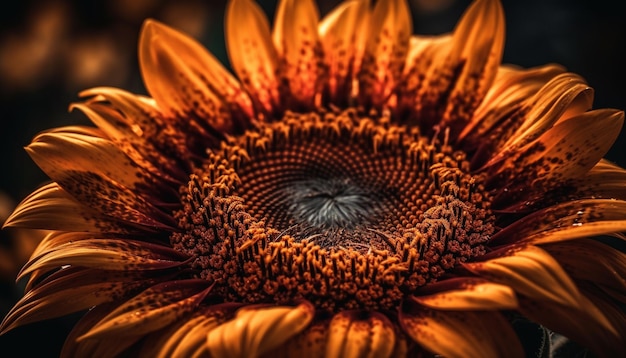 Lebendige Sonnenblumenblütenblätter leuchten im von KI erzeugten Sommersonnenlicht