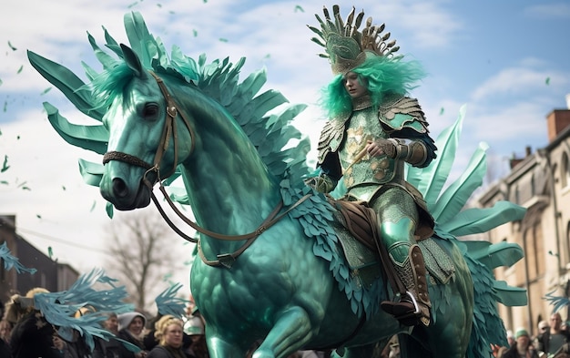 Lebendige St. Patrick's Day Parade Feier Generative KI