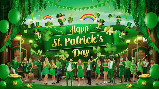 Lebendige Stpatricks-Tag-Wandpapier mit fesselnden grünen Tönen für festliche Feiern