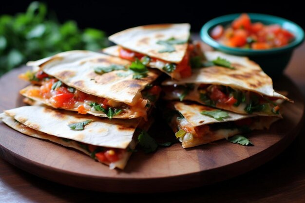 Lebendige Tomatenbasilikum Quesadilla