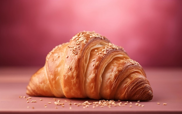 Lebendige und minimalistische Illustration eines Croissants auf weißem Hintergrund Generative Ai