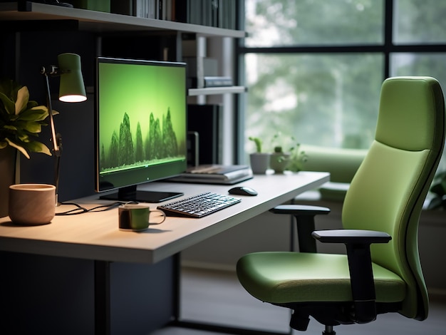 Lebendige und ruhige grüne Büroflächen