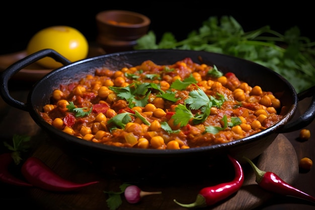 Lebendige und würzige Chana Masala ein herzhafter Kichererbsen-Curry voller indischer Aromen