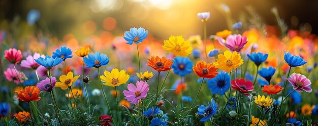 Lebendige Wildblumen schwanken in der Brise Hintergrundmalerei