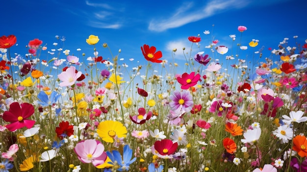 Lebendige Wildblumenwiesen zeigen die Schönheit der Natur