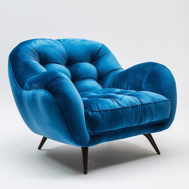Lebendiger blauer Samt-Sessel-Design