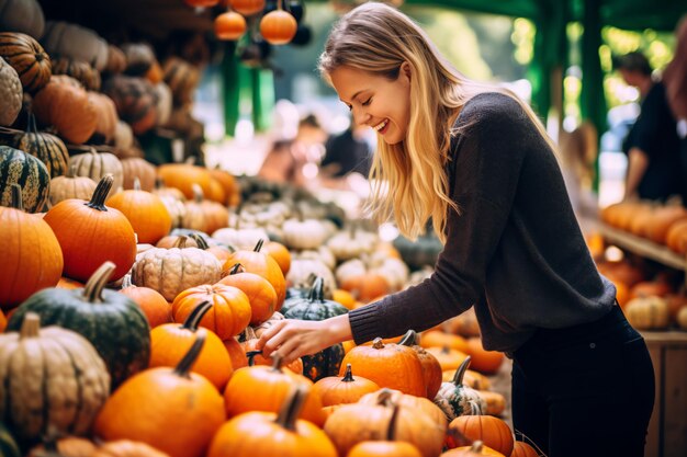 Lebendiger Herbstmarkt Ein farbenfrohes Einkaufserlebnis