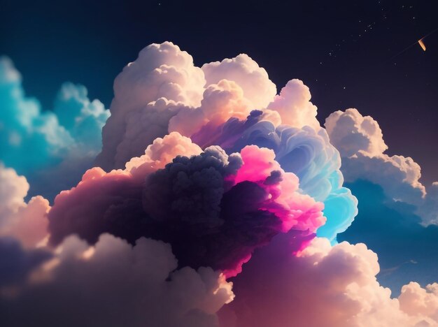 Foto lebendiger himmel. hochwertige 3d-illustration bunter wolken