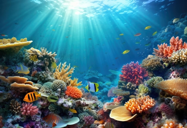 Lebendiger Hintergrund des natürlichen Korallenriffs