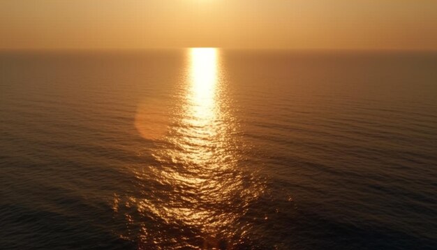 Lebendiger Sonnenuntergang über einer ruhigen Meereslandschaft, eine von KI erzeugte Schönheit der Natur