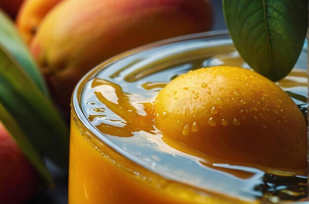 lebendiges Foto von Mango Juice Sip Happine