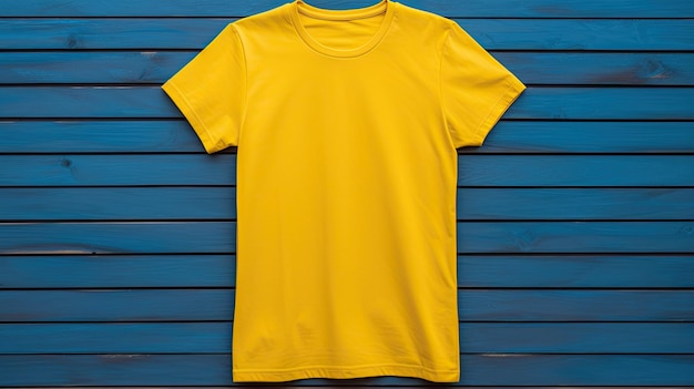 Foto lebendiges gelbes t-shirt-mockup