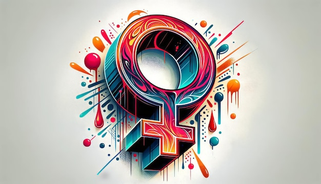 Lebendiges Graffiti weibliches Symbol