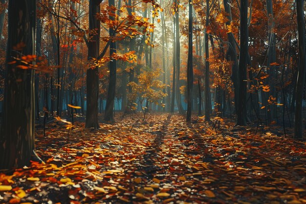 Foto lebendiges herbstblatt in einem wald