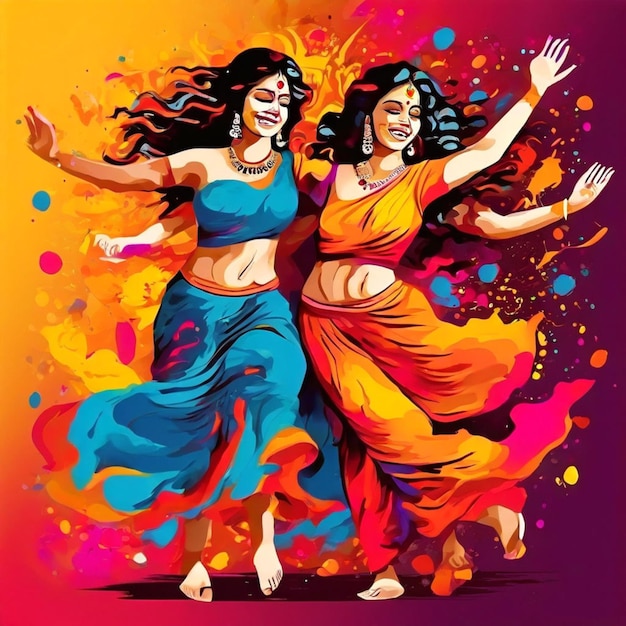Lebendiges hinduistisches Fest Farbenfrohe Feierlichkeiten der Einheit und Freude