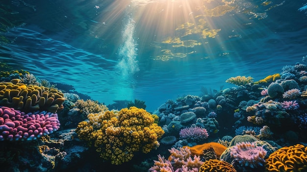 Lebendiges Korallenriff Natur Unterwasser Wunderland am Tag der Erde