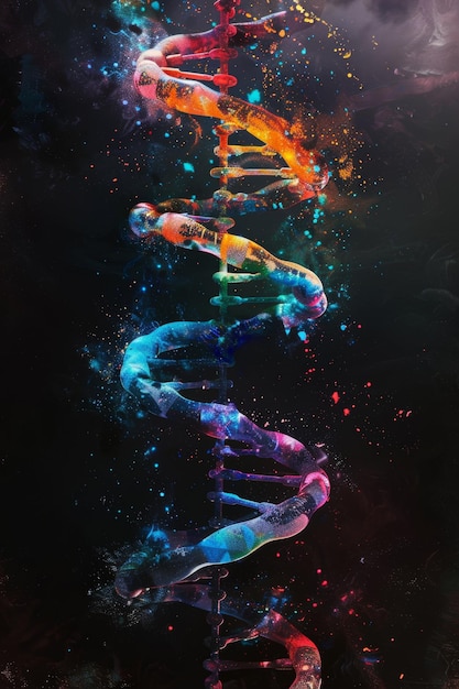 Lebendiges künstlerisches DNA-Helix-Design für wissenschaftliche Plakate und Bildungsmaterialien