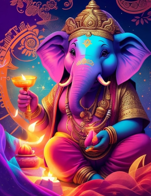 lebendiges magisches Ganesha Diwali-Banner