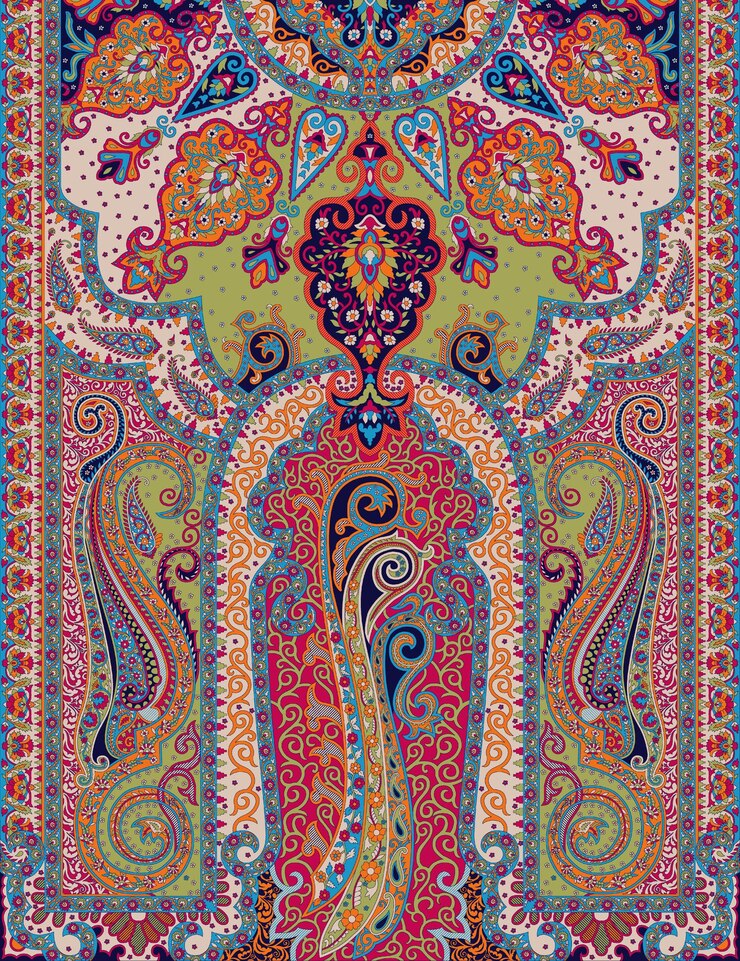 Lebendiges Paisley-Blumenornament
