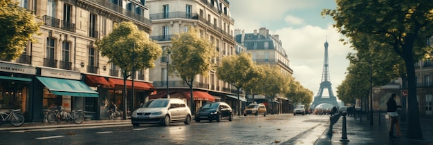 Lebendiges Pariser Alltagsleben in atemberaubender 4K-Auflösung Eine visuelle Ode an eine Straßenszene in Paris Frankreich