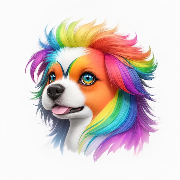 Lebendiges Regenbogen-T-Shirt. Fesselndes Tiermaskottchen und klares Design