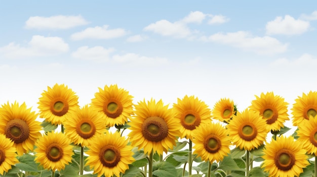 Lebendiges Sonnenblumenfeld. Atemberaubendes Oktan-Rendering mit realistischen Details
