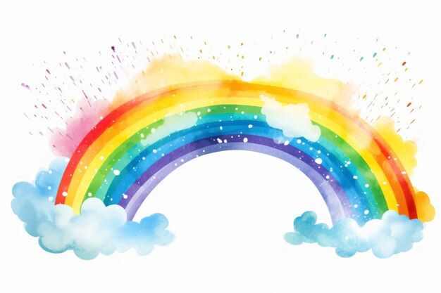 Foto lebendiges spektrum, das die bezaubernde regenbogen-rand-clipart erkundet