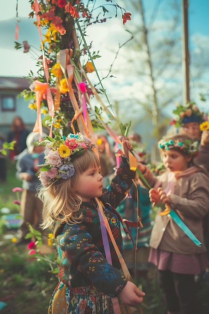 Foto lebendiges wandteppich von nachbarfeiertagen, festen und gemeinschaftsaktivitäten für vielfältige familienunterhaltung