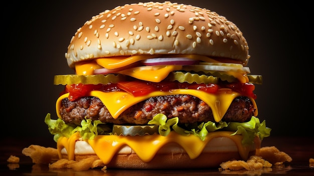 Lebensmittel-Burger HD 8K-Hintergrundbild