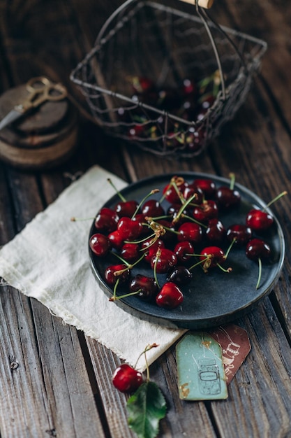 Lebensmittelfotografie in zurückhaltender Fruchtkirsche Vitamine Lebensmittel für Vegatarin