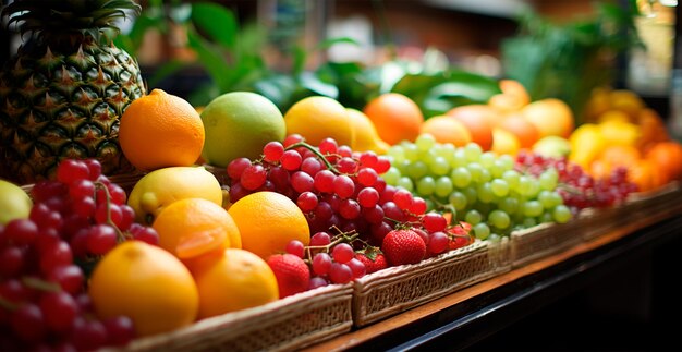 Lebensmittelgeschäft, Supermarkt, Markt für frisches Obst, Öko-Lebensmittel, KI-generiertes Bild