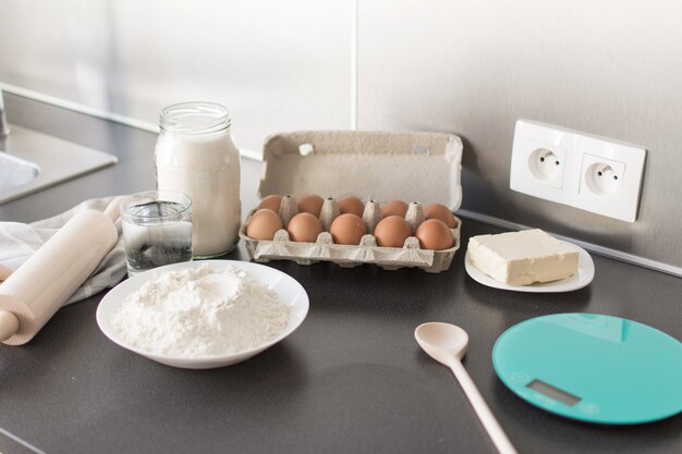 Foto lebensmittelzutaten zum backen