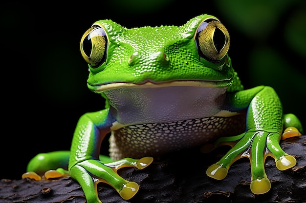 Lebhaft rotäugiger Laubfrosch auf dem Blatt