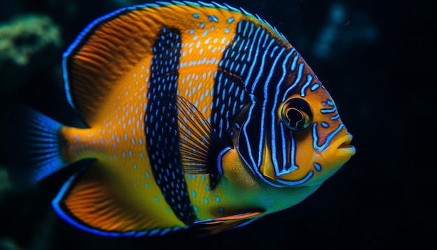 Lebhafte Clownfische schwimmen im von KI erzeugten Korallenriff