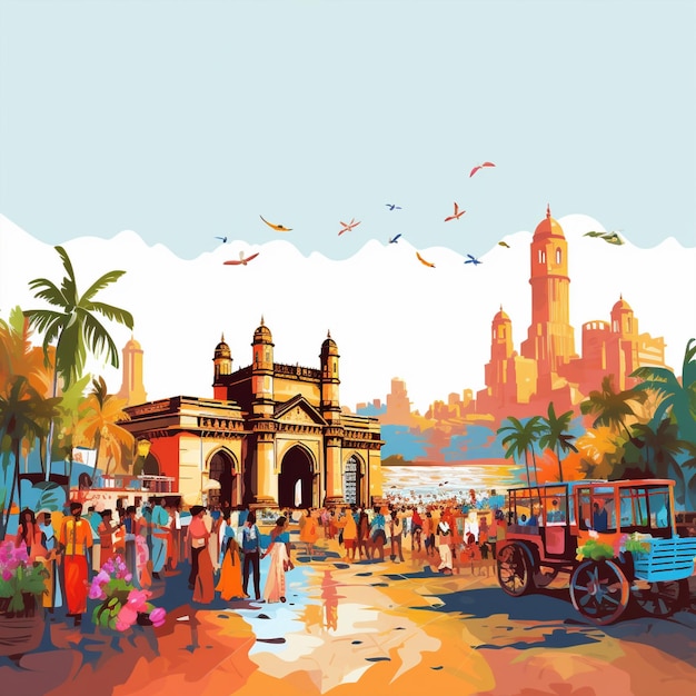 Lebhafte Mumbais geschäftige Märkte, Sehenswürdigkeiten und kulturelles Erbe