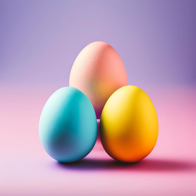 Lebhafter pastellfarbener Hintergrund mit bunten Ostereiern Stimmungsvolles atmosphärisches Bild Generative KI