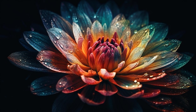Foto lebhaftes gerbera-gänseblümchen in einem ruhigen teich spiegelt die schönheit der von ki erzeugten natur wider