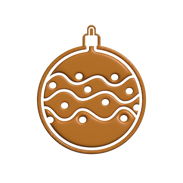 Foto lebkuchen-baum-kugel-symbol 3d-darstellung von lebkuchen-baum-kugel-symbol für webdesign isoliert auf weißem hintergrund eps